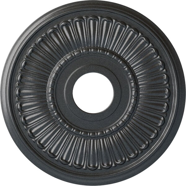 Ekena Millwork Melonie Ceiling Medallion (Fits Canopies up to 6 3/8"), Hnd-Painted Pewter, 16"OD x 3 5/8"ID x 3/4"P CM16MLPES - main